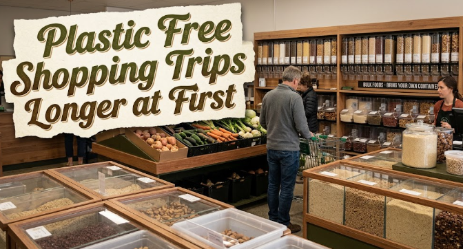 Plastic Free Shopping Trips Take Longer at First